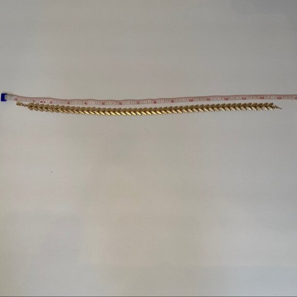 KREMENTZ VINTAGE NECKLACE GOLD CHOKER LEAF LEAVES - Picture 7 of 7